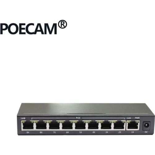 2020 Mini Size 9 Port POE Injector Switch Passive Manufacturer Power Adapter with 24V3A Hub for IP Cameras AP Smart City