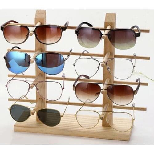 Hot Multi Layers Wood Sunglass Display Racks Shelf Eyeglasses Show Stand Jewelry Holder For Multi Pairs Glasses Showcase Women