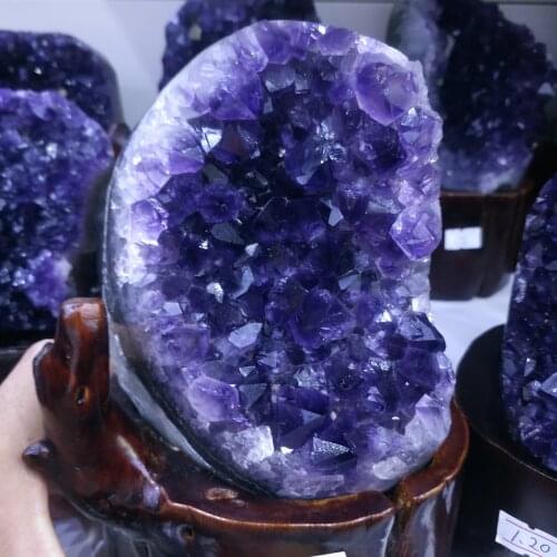 Natural Uruguay Purple Amethyst amethyst Quartz Cluster Quartz Crystal+stand 650g