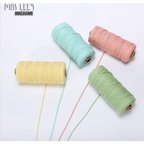 Extremely soft Macrame Cords 2mm 100% Cotton Handmade Wall hanging Curtain Home DecorativeCotton Twisted Cord