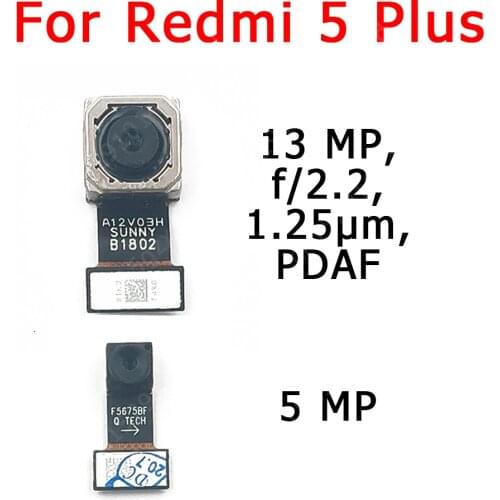 Original Front Rear Back Camera For Xiaomi Redmi 5 Plus Main Facing Camera Module Flex Cable Replacement Spare Parts