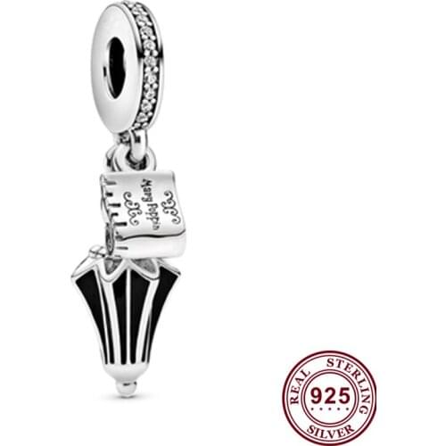 Original 925 Sterling Silver Charm Charm Pendant Of New Black Umbrella Fit Pandora Women Bracelet & Necklace Diy Jewelry