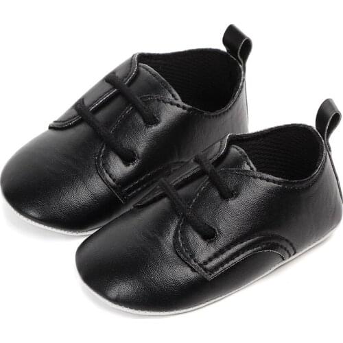 Brand Newborn Baby Boy Crib Shoes Toddler Soft Leather Sole Girls Princess Footwear Infant Solid White Black Shoe for Walking