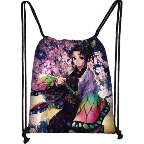 Hot Anime Demon Slayer Kimetsu no Yaiba Kamado Nezuko Agatsuma Hashibira travel Bundle pocket bag handbag Shopping bag Gift