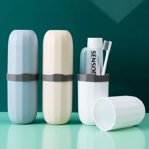 Portable Travel Bathroom Tumblers Toothbrush Toothpaste Storage Cover Case Holder Washing Toothbrush Cup Tube Storage Box