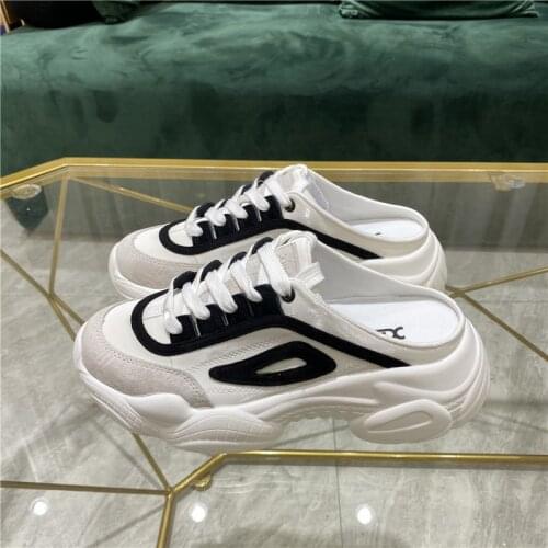 Fashion Slippers for Women Summer Baotou thick bottom half slippers women fashion lazy casual no heel Flat Sandals shoes women