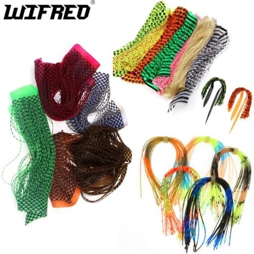 Wifreo Grizzly Flutter Legs Flat Fly Tying Silicone Skirts Strings for Popper Flies Streamers 10 ColorsWhite Red Orange Olive