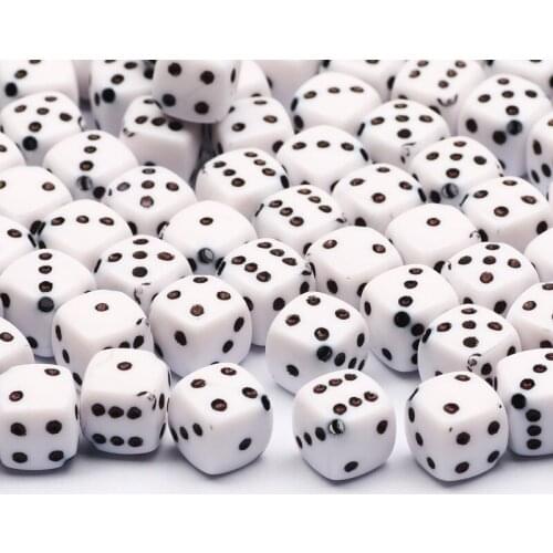 Mixed White Square Dice Acrylic Beads 50/100pcs 8x8mm Spacer Loose Beads For Jewelry Making DIY Necklace Bracelet Accessories