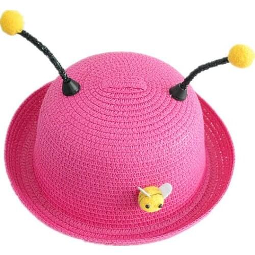 Baby Little Bee Child Boy Girl Summer Boys Vacation Beach Hat Sun Straw Hat 2MZ103