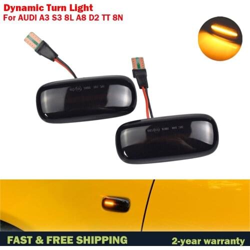 For Audi A3 S3 8L 2000-2003 A8 D2 1999-2002 TT 8N 2000-2006 LED Dynamic Side Marker Turn Signal Lights Indicator Lamps