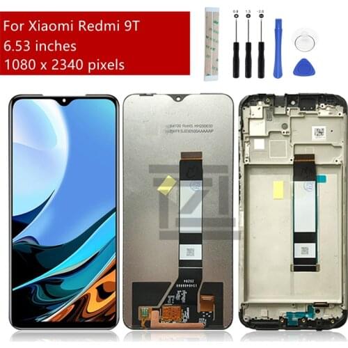 For Xiaomi Redmi 9T LCD Display Touch screen Digitizer Assembly With Frame M2010J19SG Screen Replacement Repair Parts 6.53"