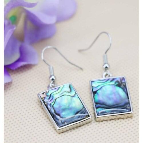 15*21mm Accessories Series Rectangle stripe Natural Abalone seashells sea shells earrings dangler eardrop jewelry making Design