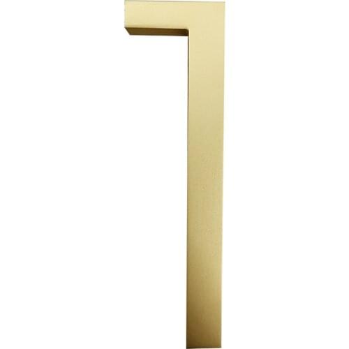 15cm House Number Sign #1 Huisnummer Outdoor Brass 6 inch Aluminum Modern Font Door Numbers Plate Home Address Signage
