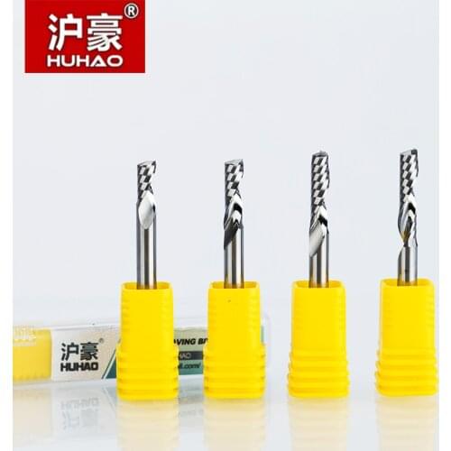 1pcs HUHAO 4mm Single Flute Spiral Cutter 2A TOP Quality router bit CNC For Acrylic PVC MDF End Mill Carbide Milling Cutter