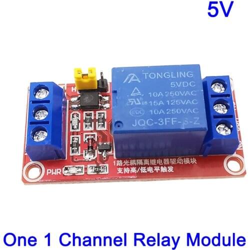 2Pcs/Lot DC 5V 1 Channel Relay Optocoupler Module Red 5V Shield Board High / Low Level Trigger Power Supply Module For Arduino