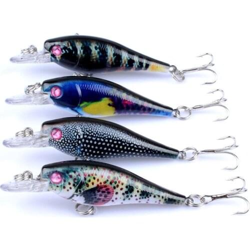 4Pcs/Lot Color Painting Artificial Trolling Minnow Fishing Bait 6.5cm/4.7g Wobbler Artificial Hard Isca For Sea Fishing