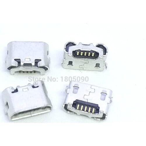 50pcs micro USB 5pin jack Reverse Ox horn Charging Port Plug socket connector mini usb For Huawei 4X Y6 4A P8 C8817 max Lite Pro