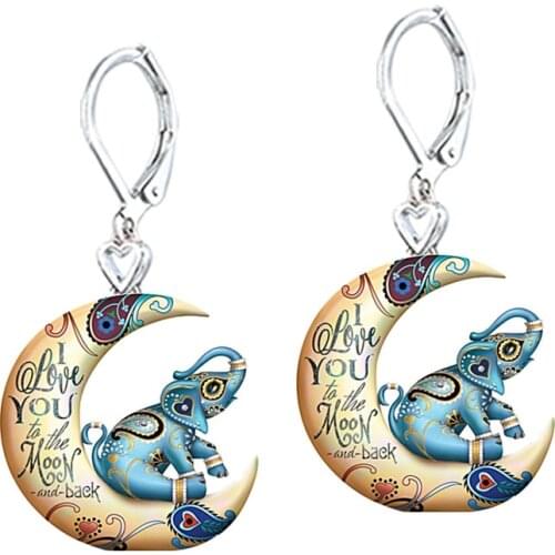 Acrylic Earrings Fairy Halloween Earrings Christmas Earrings Resin Earrings Aesthetic Accessories Cute Graffiti Moon Elephant