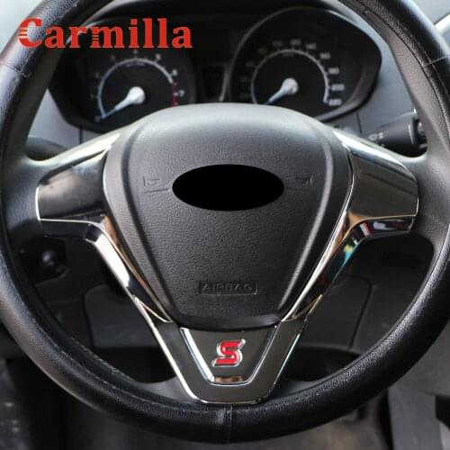 Carmilla Car Refit Accessories for Ford New Fiesta MK7 2009-2013 Ecosport 2013-2020 Car Steering Wheel Panel Covers Trim Sticker