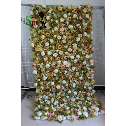 SPR flower wall for wedding stage decoration can roll up cloth base wedding occasion backdrop flower wall wedding decor
