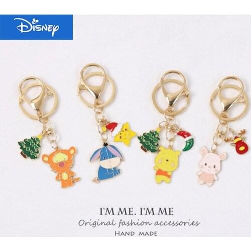 Disney Tigger Winnie the Pooh Porket Cartoon Color Christmas Gift Key Chains Airpods Accessories Bag Pendent Charm Keychain