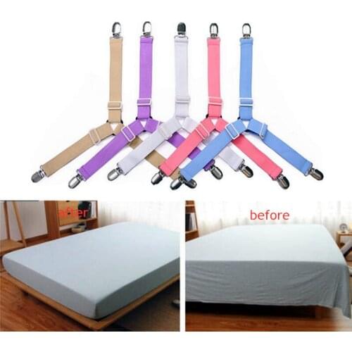 4Pcs Triangle Elastic Bed Sheet Grippers Mattress Sofa Covers Clips No-slip Blankets Gripper Home Textiles Organize Gadgets
