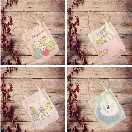IVYYE Sumikko gurashi Fashion Anime Foldable Canvas Shopping Bag Casual Shoulder Bags Customized Tote Handbag Lady Girls New