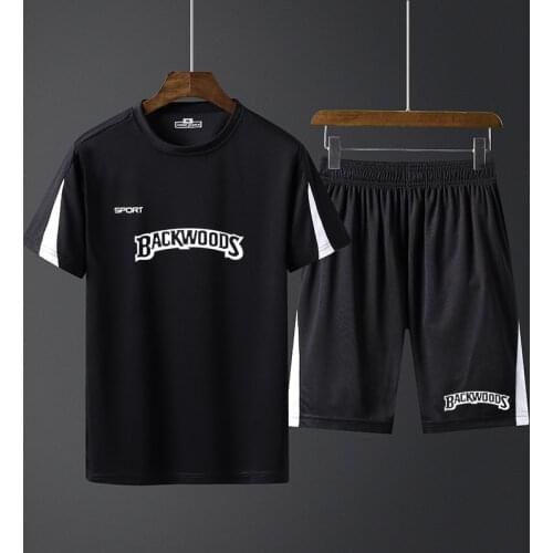 Mens Suit 2 Pieces Sets Summer Men Set T Shirts Shorts Two Pieces Sets Casual Patchwork Sportswear Sweatsuit Tracksuit Men