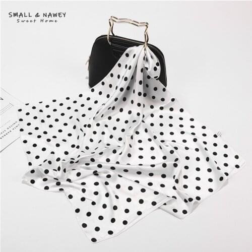 60*60CM female imitation silk small square scarf Korean wave dot scarf professional scarf wild decorative sunshade and dustproof