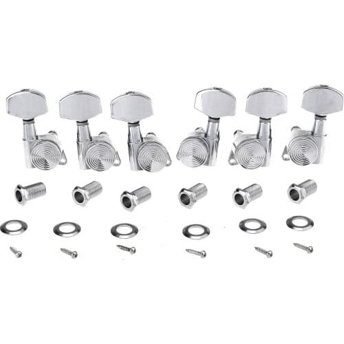 Musiclily Ultra 3R3L 19:1 Ratio Locking Tuners Tuning Pegs Machines Heads Set for Les Paul Electric or Acoustic Guitar, Chrome