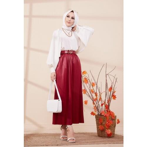 TUGBA Muslim Piliseli Skirt muslim dress code 2021 turkish gown hijab summer