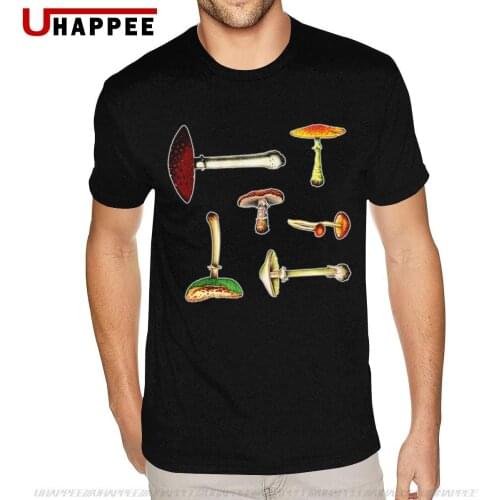 Vintage Graphic Mushroom Medley Tshirt Mens Bespoke Short Sleeves Red O-neck T Shirt