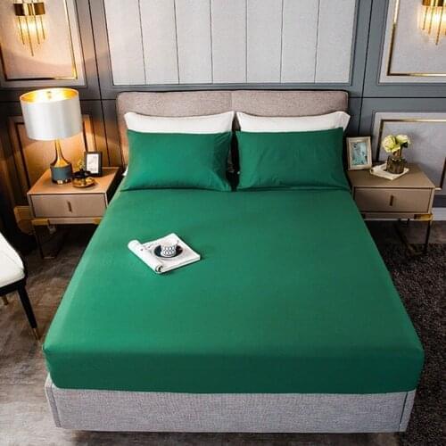 New Product 1pcs 100%Cotton Solid Fitted Sheet Mattress Cover Four Corners With Elastic Band Bed Sheet(no pillowcases)