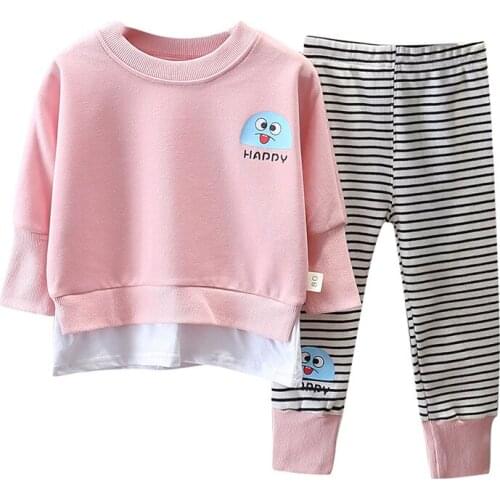 New Spring Autumn Baby Girls Clothes Suit Cute Children Cartoon T-Shirt Pants 2Pcs/Sets Toddler Fashion Clothing Kids Tracksuits