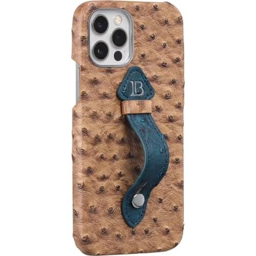 Ostrich Pattern Wrist Stand Cases For iPhone 12 11 Pro XR Xs Max 8 7 Plus Se2020 Anti-fall Shockproof Phone Protective Cover