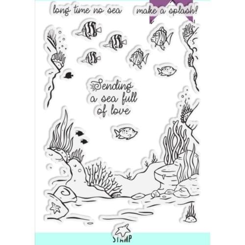 Underwater world Transparent Clear Silicone Stamp/Seal for DIY scrapbooking/photo album Decorative clear stamp sheets A5015