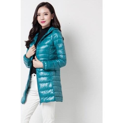 Ladies Long Warm Down Coats Woman Winter Ultra Light Soft Down Jackets With Bag Womens Overcoats Hip-Length Oversized 4XL-7XL