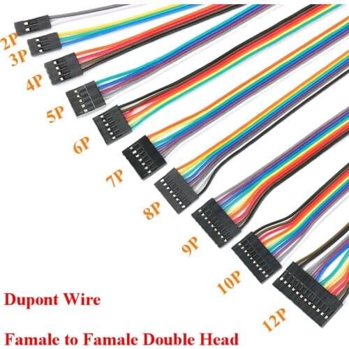 10set Female To Female Connector with 20cm Dupont Cable Wire 2.54MM Breadboard Jumper Wires for Arduino 2P 3P 5P 6P 7P 8P 9P 10P
