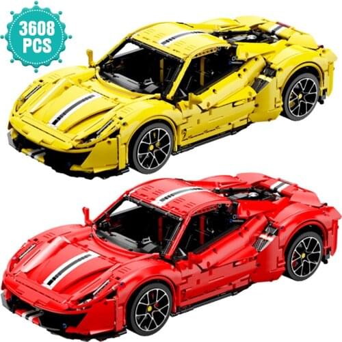 Technical Expert Famous Sports Car Building Blocks Speed Racing Vehicle Model Bricks Assembly Toys Gift For Children Boys