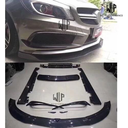 W176 A45 Carbon Fiber Front Bumper Lip Rear Diffuser Side Skirts Rear Spoiler For Mercedes-Benz A45 AMG Body Kit 2013-2015
