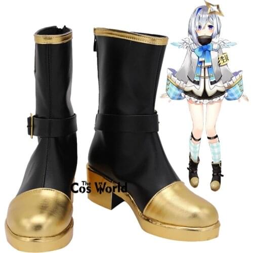 YouTuber Japanese Virtual VTuber Hololive Amane Kanata Customize Cosplay Low Heels Shoes Boots