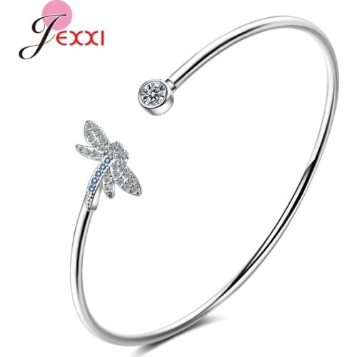 New Arrival Women Girls Romantic Butterfly Bracelets Bangles 925 Sterling Silver Wedding Party Fashion Cuff Bracelet Wholesale