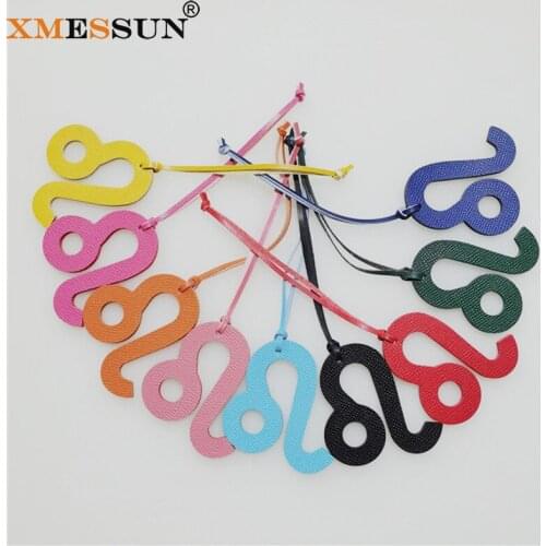 New 12 Zodiac Leo Horoscope Constellation Keychain Pendant Women Trendy Backpack Bag Charm Fashion Genuine Leather Charm Ins