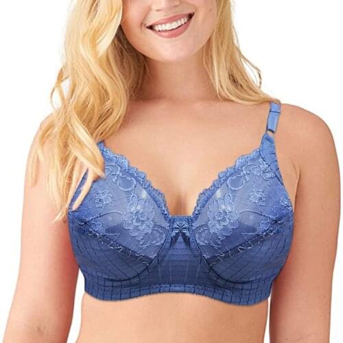 Plus Size Bra Sexy Lace Bra for Women Big Size Full Coverage Fashion Ultra Thin Underwear 32 34 36 38 40 42 44 46 D E F Cup