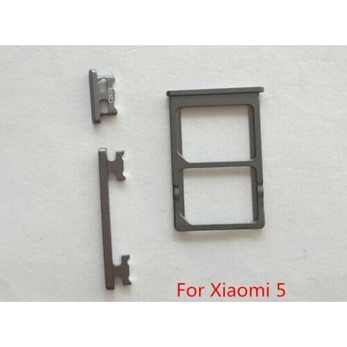 1Set New Power Volume Side Button Keys + SIM Card Holder Slot Adapters Replacement Parts For Xiaomi 5 M5 MI5