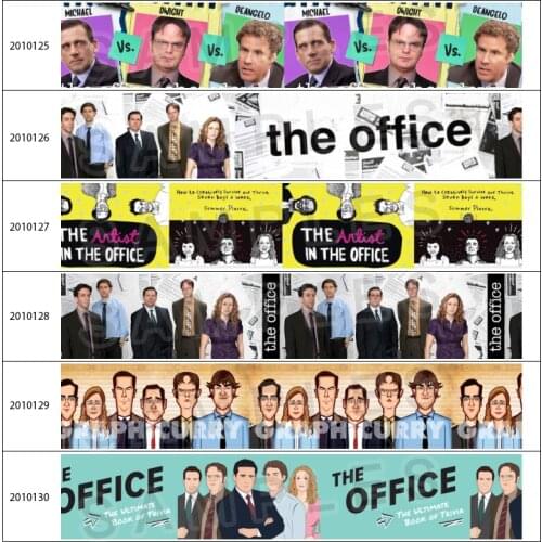 10yards Cartoon Office Style Printed Grosgrain Ribbon DIY Materials