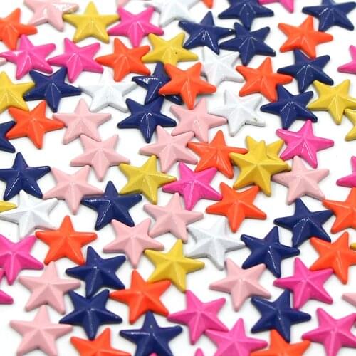 100Pcs Colorful Star Hot Fix Stud Rivets On Clothes DIY 10MM Copper Hotfix Rhinestones Punk Accessories Rhinestuds For Shoes Bag