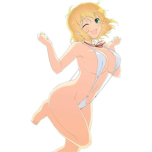 13cm Sexy Girl Car Stickers Senran Kagura Hot Girl Anime Asuka Render Rear Windshield Car Styling Decoration