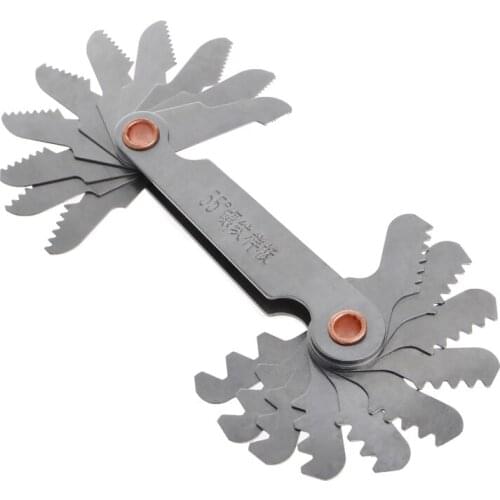 2 Pcs Stainless Steel Metric Screw Pitch 60+55 Degree Thread Measuring Gauge