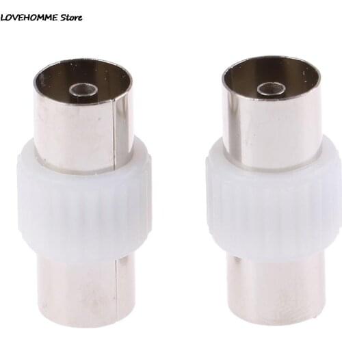 2pcs Female To Female Antennas TV Plug Jack RF Coaxial Adapter